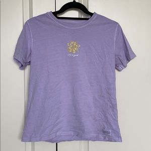 Life is good lilac flower relaxed tee